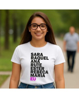 Camisa Feminina Moda Cristã Católica Bordada Mulheres Sábias