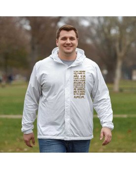 Casaco Corta Vento Católico Bordado Medalha de São Bento