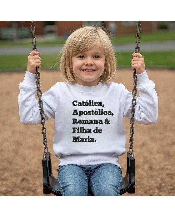 Casaco de Moletom Infantil Bordado Católica Filha de Maria Casaco de Moletom Infantil Bordado Católica Filha de Maria