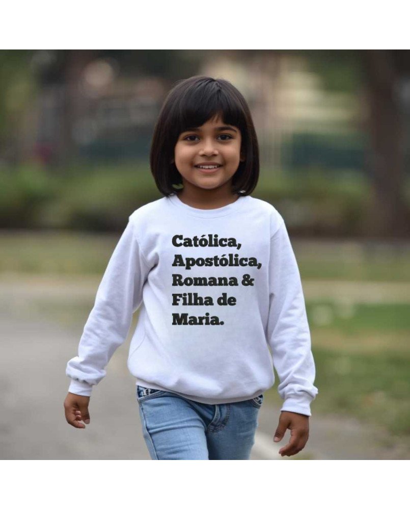 Casaco de Moletom Infantil Bordado Católica Filha de Maria Casaco de Moletom Infantil Bordado Católica Filha de Maria
