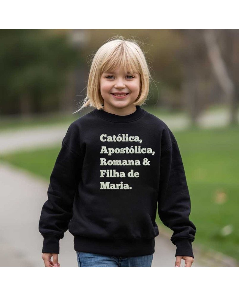 Casaco de Moletom Infantil Bordado Católica Filha de Maria Casaco de Moletom Infantil Bordado Católica Filha de Maria