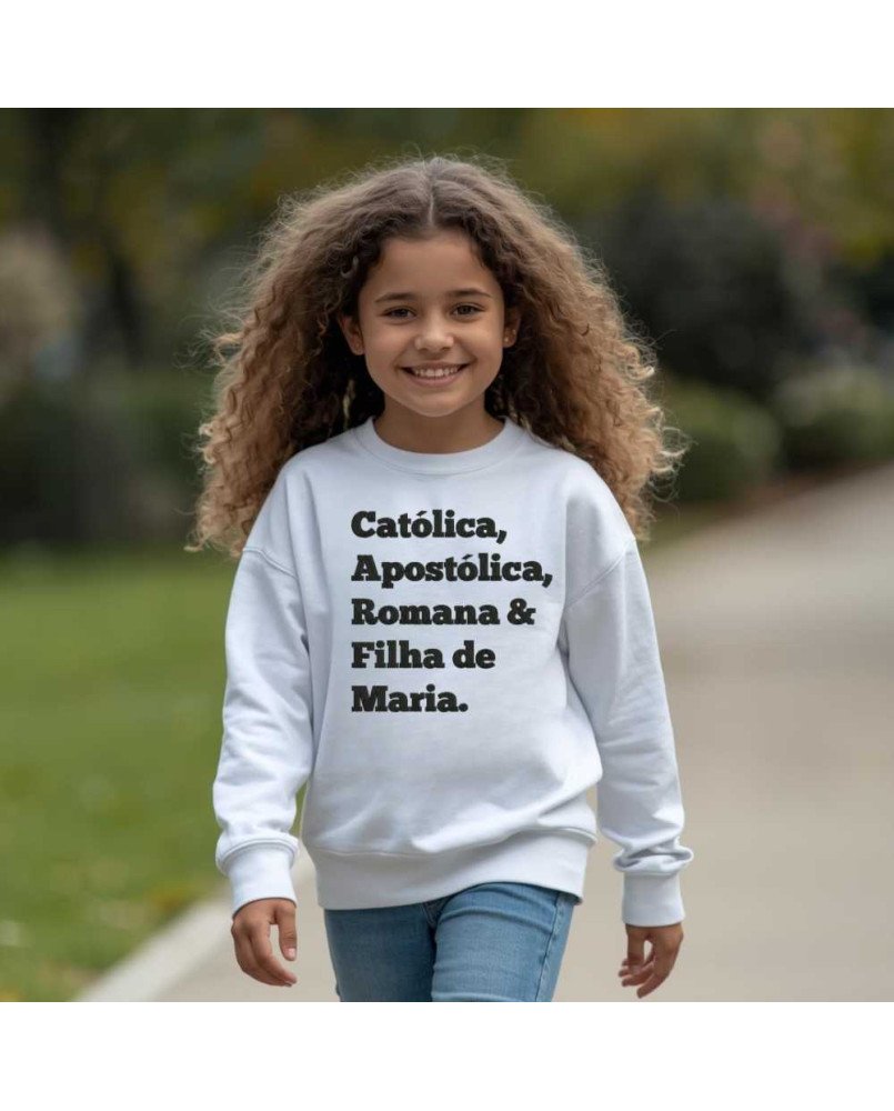 Casaco de Moletom Infantil Bordado Católica Filha de Maria Casaco de Moletom Infantil Bordado Católica Filha de Maria