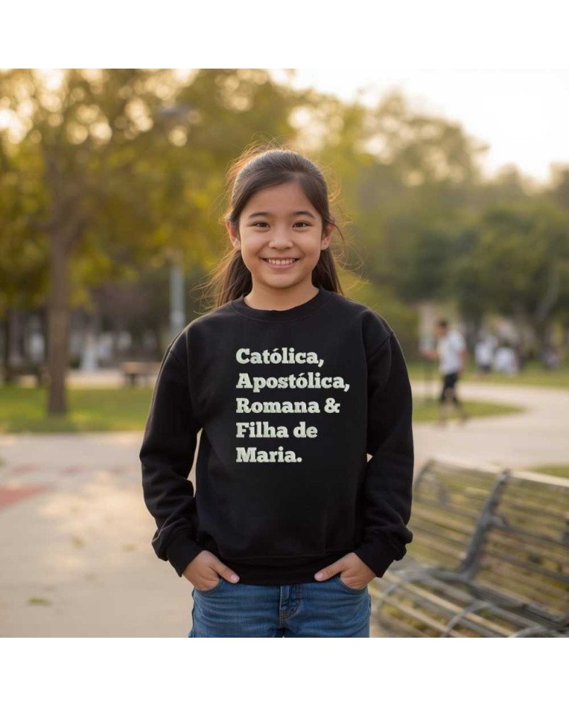 Casaco de Moletom Infantil Bordado Católica Filha de Maria Casaco de Moletom Infantil Bordado Católica Filha de Maria
