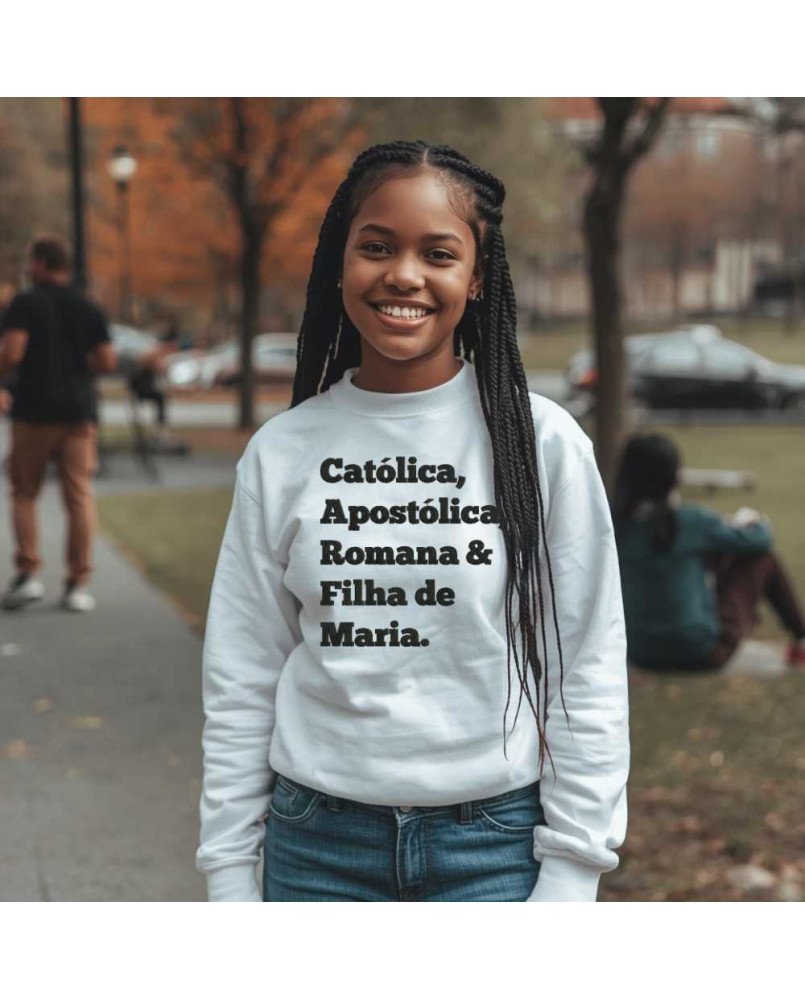 Casaco de Moletom Infantil Bordado Católica Filha de Maria Casaco de Moletom Infantil Bordado Católica Filha de Maria