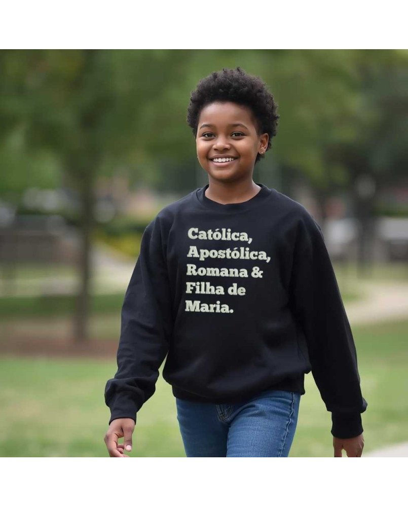 Casaco de Moletom Infantil Bordado Católica Filha de Maria Casaco de Moletom Infantil Bordado Católica Filha de Maria