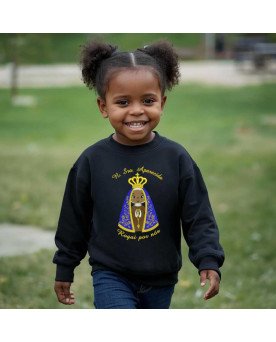 Moletom Infantil Bordado Nossa Senhora Aparecida em Desenho