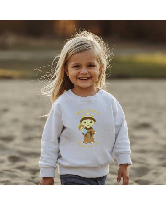 Moletom Blusa Frio Infantil Bordado Católico Santo Antônio Moletom Blusa Frio Infantil Bordado Católico Santo Antônio