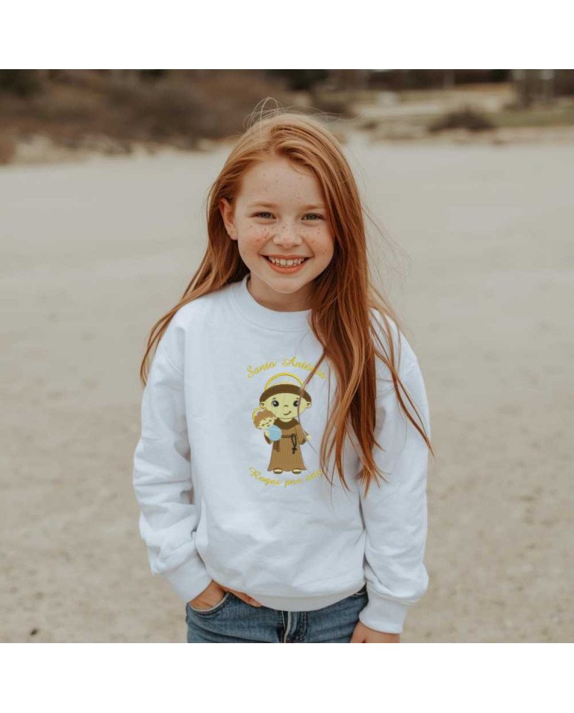 Moletom Blusa Frio Infantil Bordado Católico Santo Antônio Moletom Blusa Frio Infantil Bordado Católico Santo Antônio