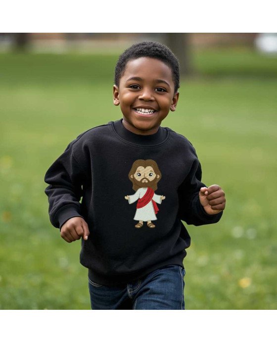 Moletom Infantil Confortável Flanelado Bordado Jesus Cristo
