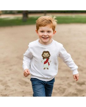 Moletom Infantil Confortável Flanelado Bordado Jesus Cristo