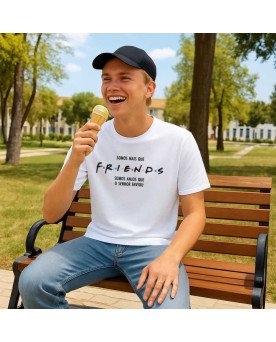 Camisa Masculina de Malha Bordada Moda Cristã Gospel Friends