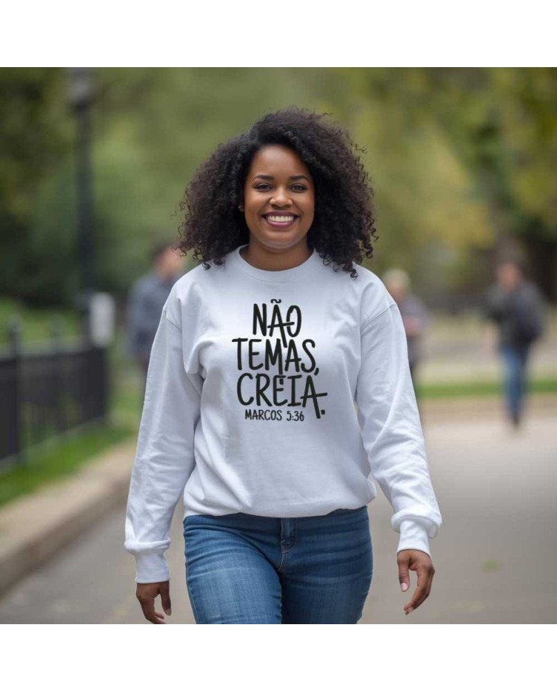 Moletom Flanelado Feminino Moda Católica “Não Temas, Creia!” Moletom Flanelado Feminino Moda Católica “Não Temas, Creia!”