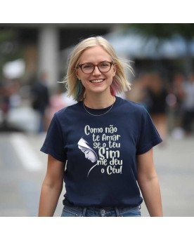 Camisa Feminina Católica Bordada Como Não Te Amar Maria