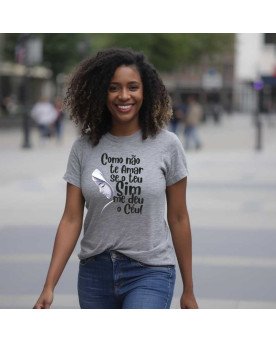 Camisa Feminina Católica Bordada Como Não Te Amar Maria