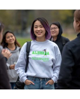 Moletom Feminino Bordado "Alegria" Moda Fé Cristã Católica
