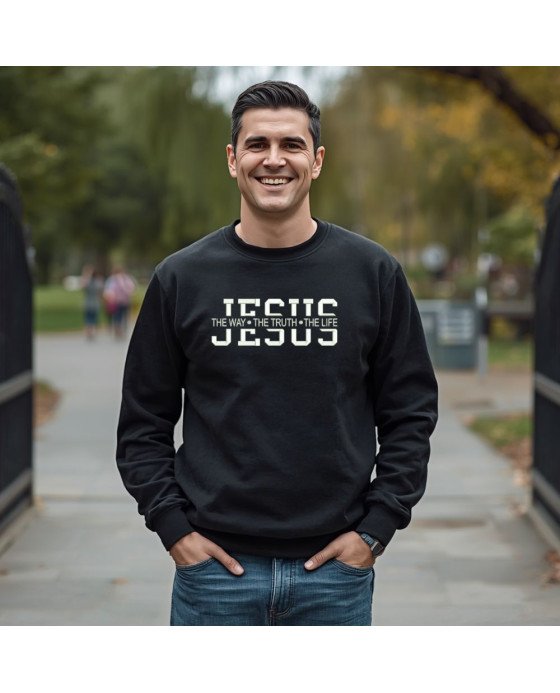 Moletom Masculino Bordado Jesus O Caminho A Verdade E A Vida